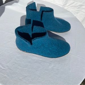 Glerups Unisex Hightop Wool Booties Blue